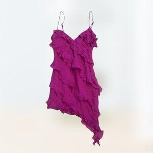 Abercrombie and Fitch All-Over Ruffle Mini Dress Pink Women's Size S/P